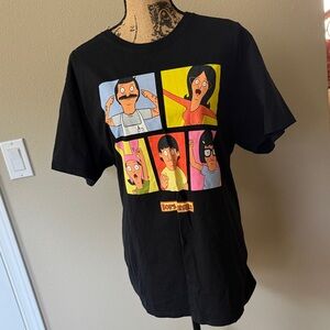 Bob's Burgers Character Grid Black Graphic Tee